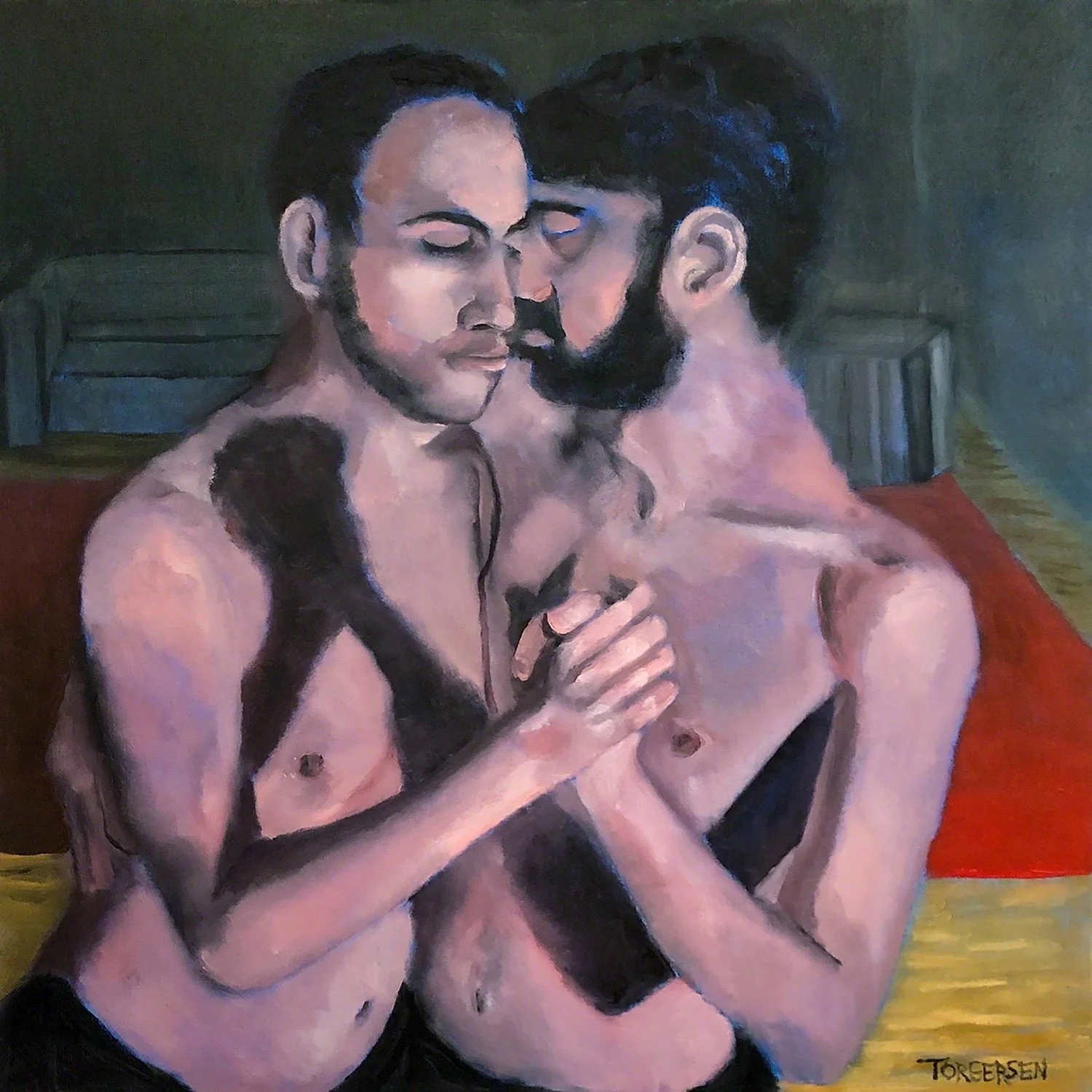 "Weirdos" 36"h/36"w, acrylic on canvas, 2022. Contact for inquiries.