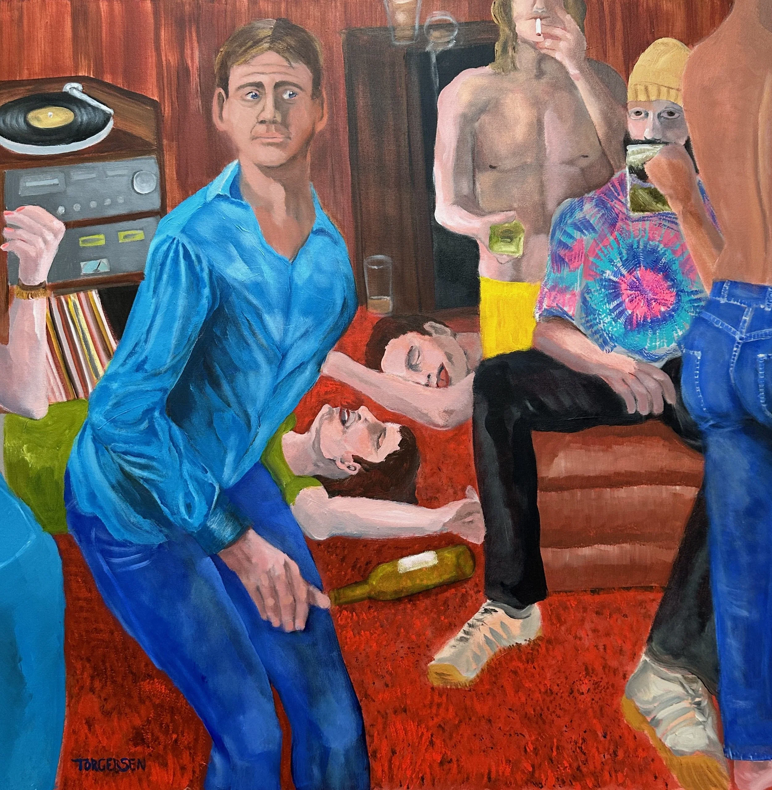 "It's Only Teenage Wasteland" 48"h/48"w, oil on canvas, 2023. Contact for inquiries.