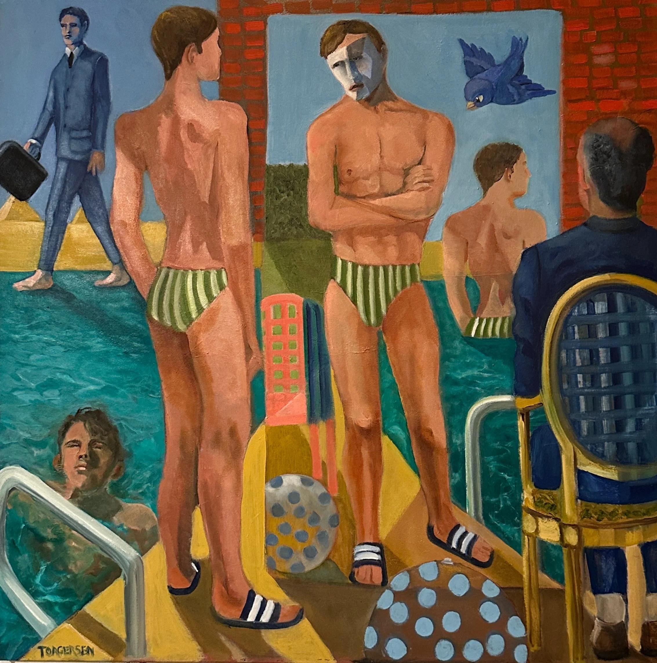 "Looking Back" 36"h/36"w, oil on canvas, 2026. Contact for inquiries.