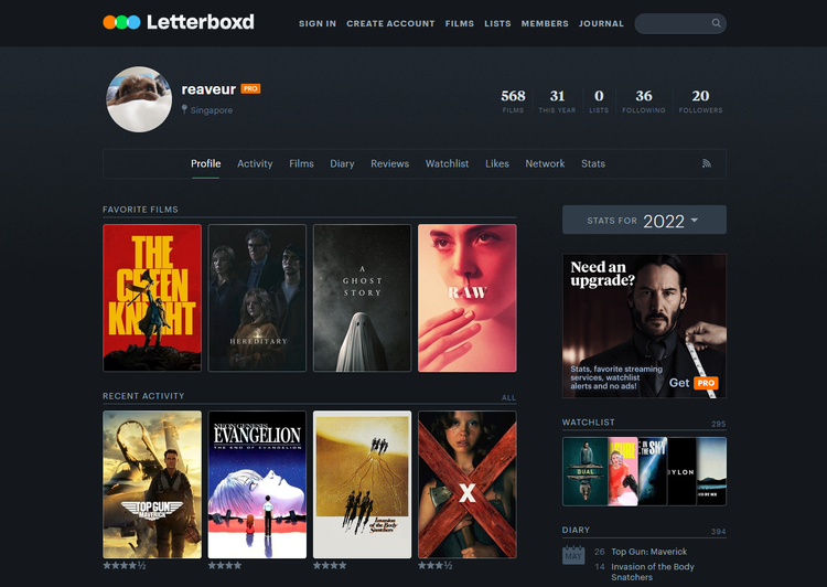 My Letterboxd account