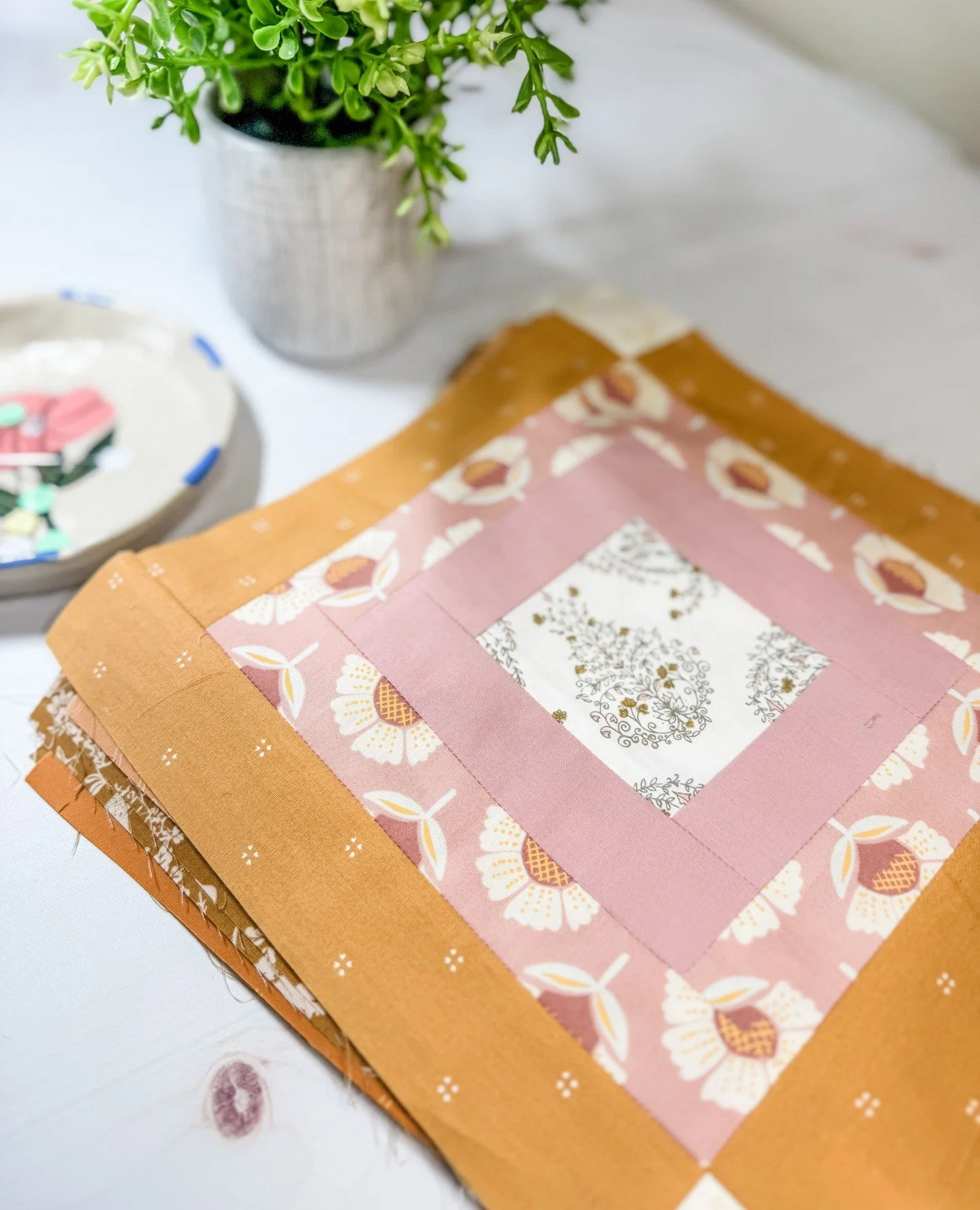 These blocks are about to be cut apart&hellip; on purpose. ✂️⁠
⁠
It can be a really fun quilting moment when a block transforms after you think it&rsquo;s finished.⁠
⁠
These Magnolia blocks are part of an upcoming pattern, and the real magic happens 