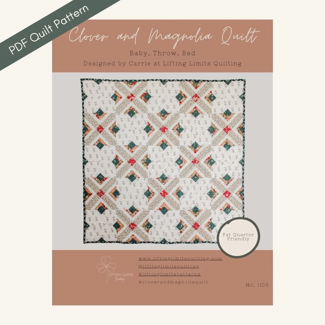 Clover and Magnolia Quilt Pattern (PDF Download)