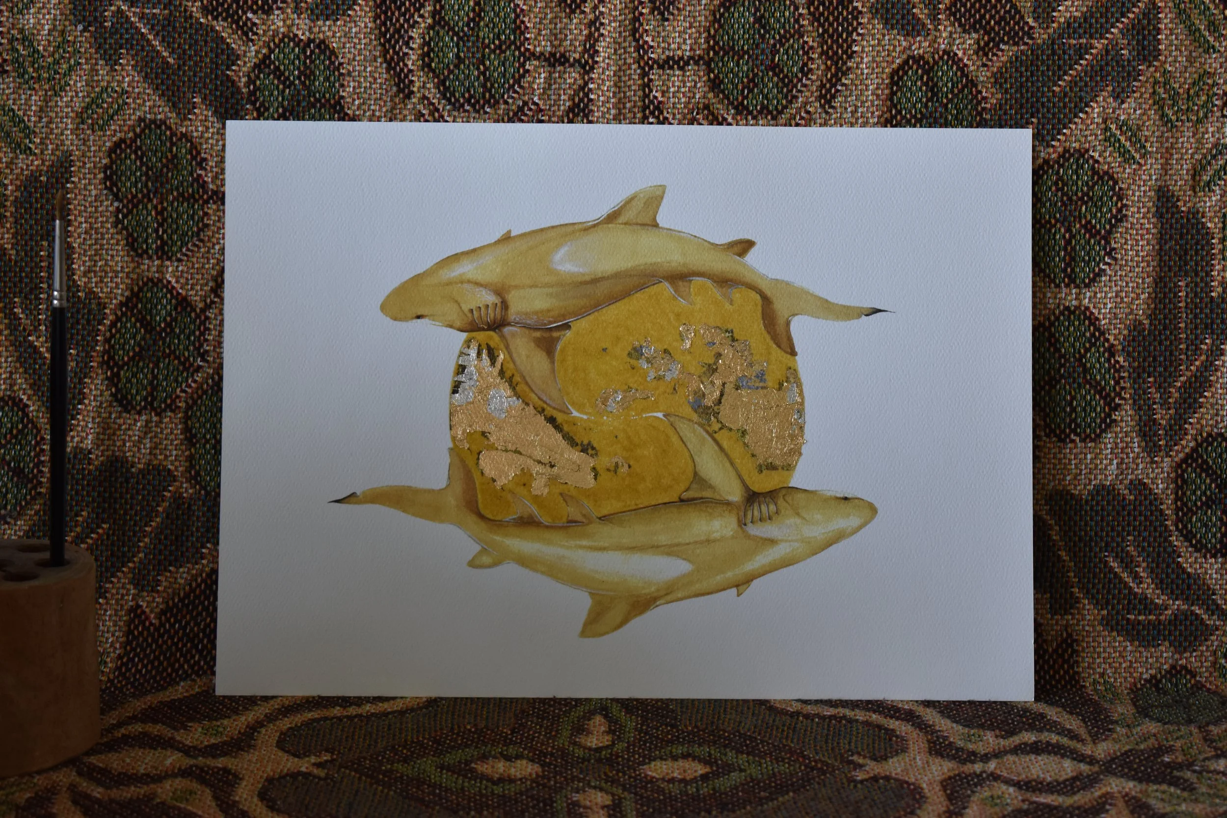 Premium A4 Print hand-finished with gold leaf