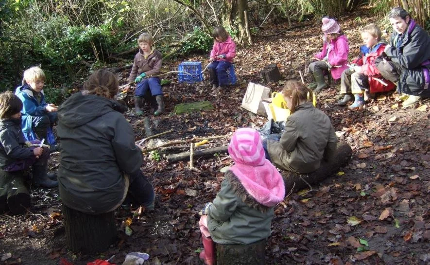 Spoon-carving and wand-making at Forest School