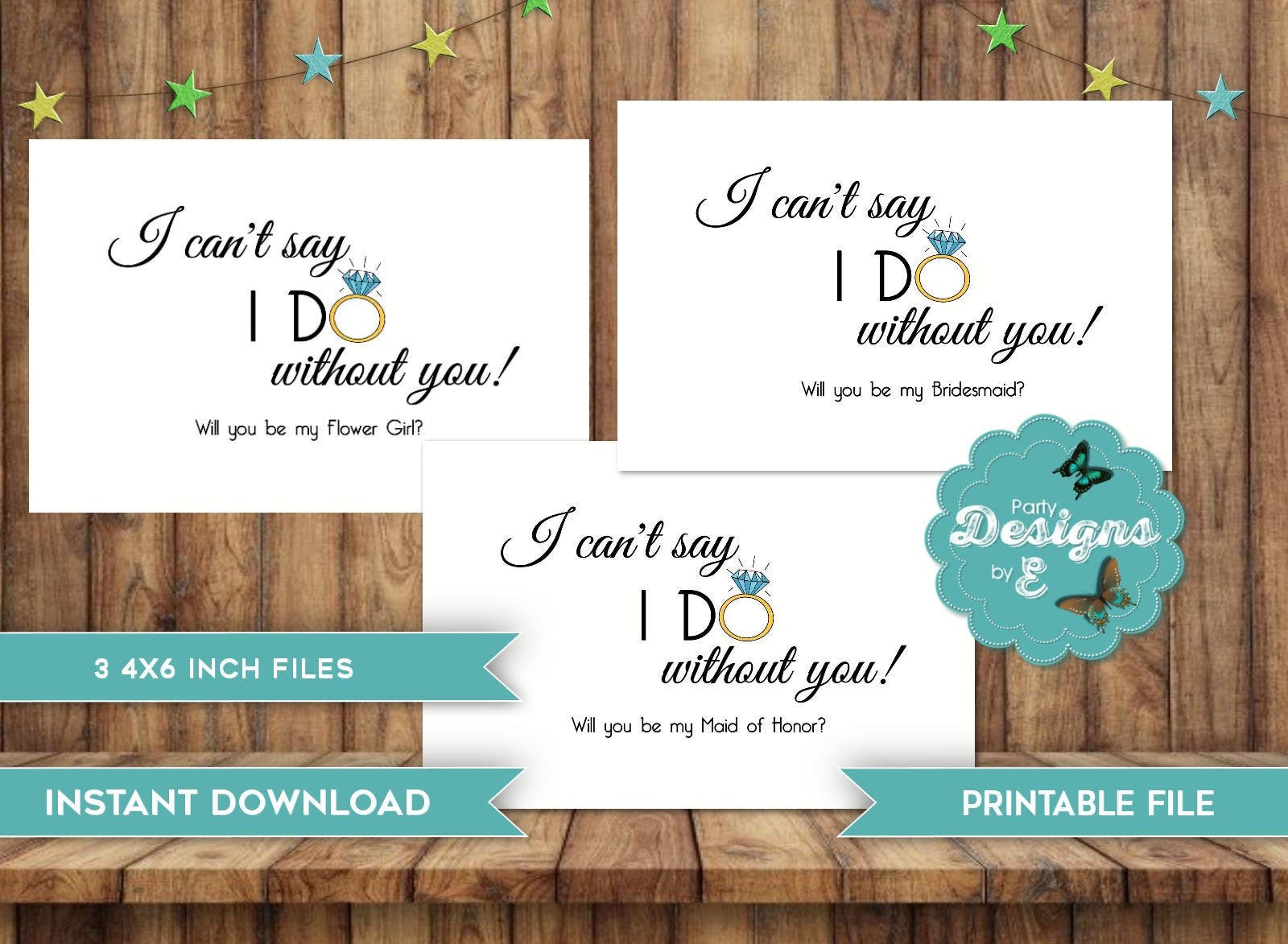 I Can't Say I Do Without You Card, For Maid of Honor, For Bridesmaids, For Flower Girl, Wedding Supplies, Weddings, Invites, Card,