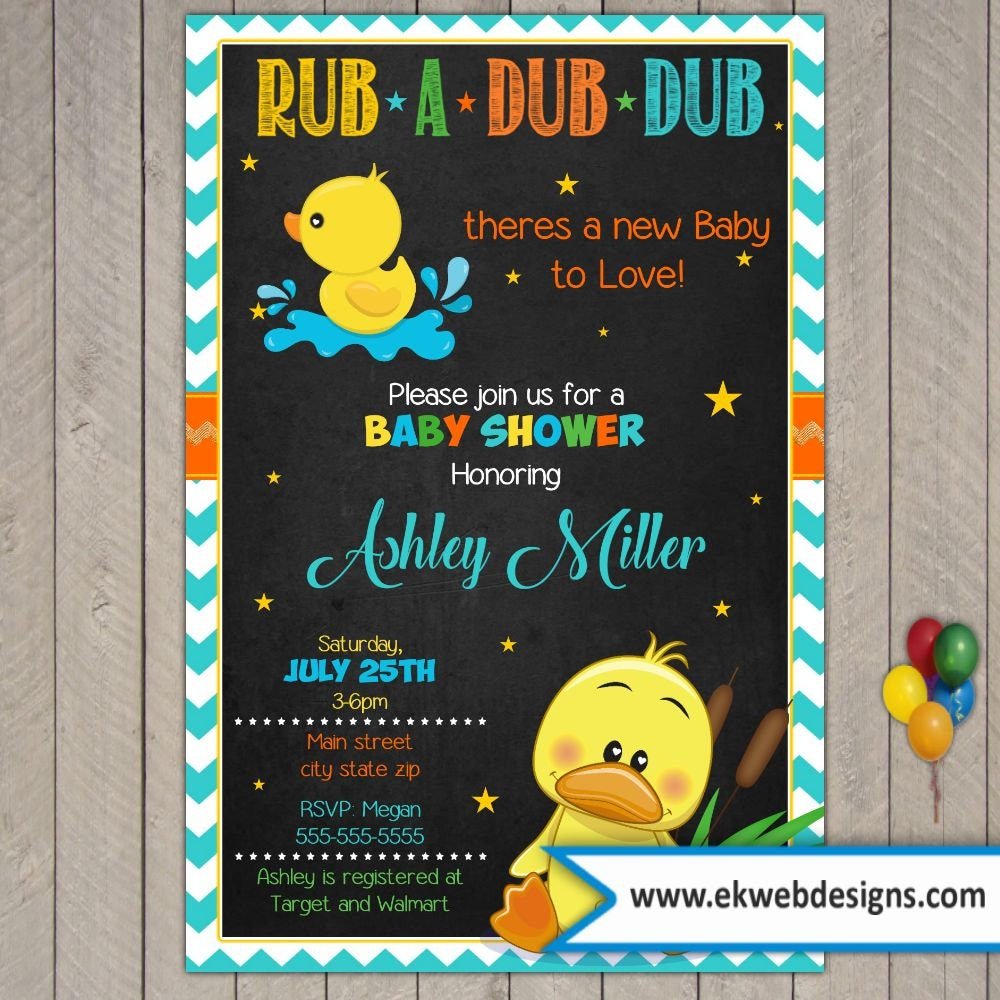Duck Baby Shower Invitations - Printable file- It's a Boy Baby Shower Invite