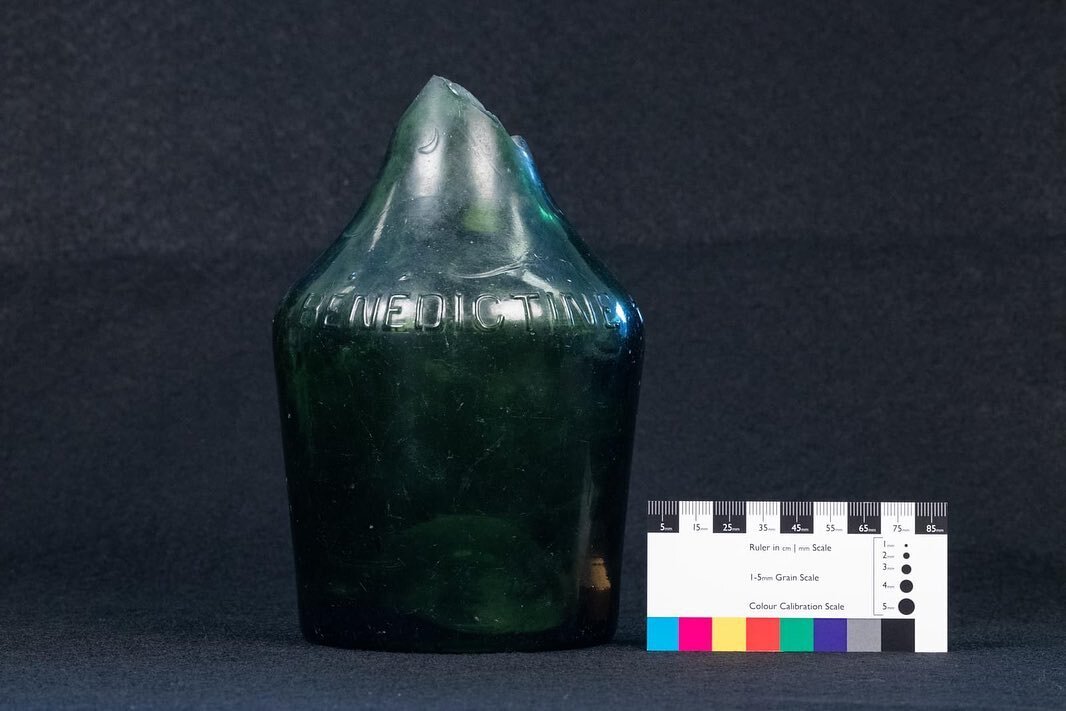 #FridayFind - Benedictine Bottle!

Benedictine bottles held the herbal liqueur &lsquo;Benedictine&rsquo;, which was created in France and exported internationally from the mid-19th century. The recipe was reportedly created by Benedictine Monks, who 