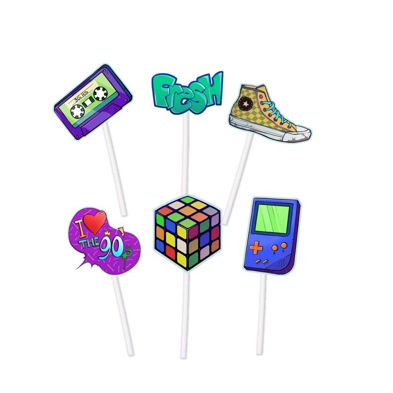 90’s Cupcake toppers