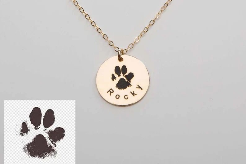Personalized Paw Necklace 