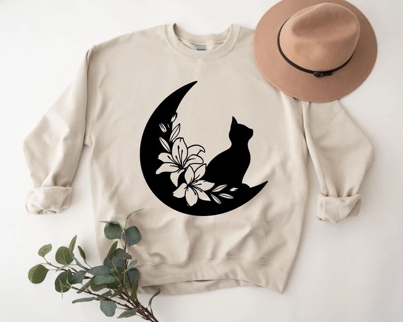 Floral Cat Sweatshirt 