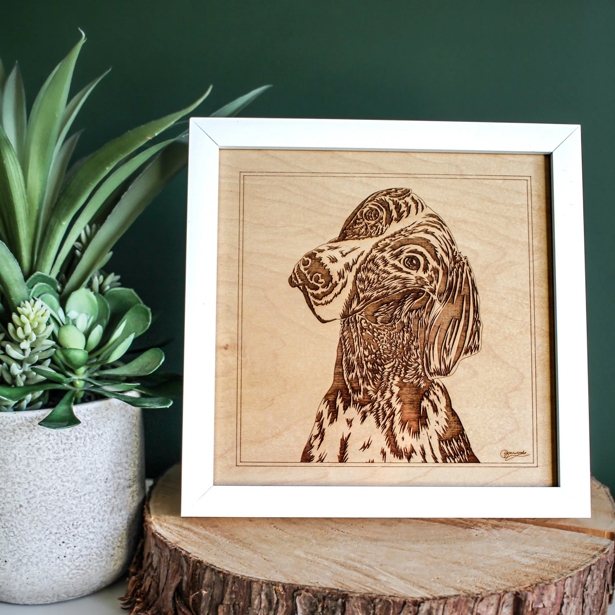 Hand Drawn Engraved Pet Portrait