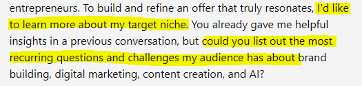AI prompt for audience research