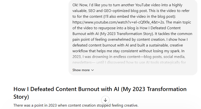 AI prompt for strategic content creation