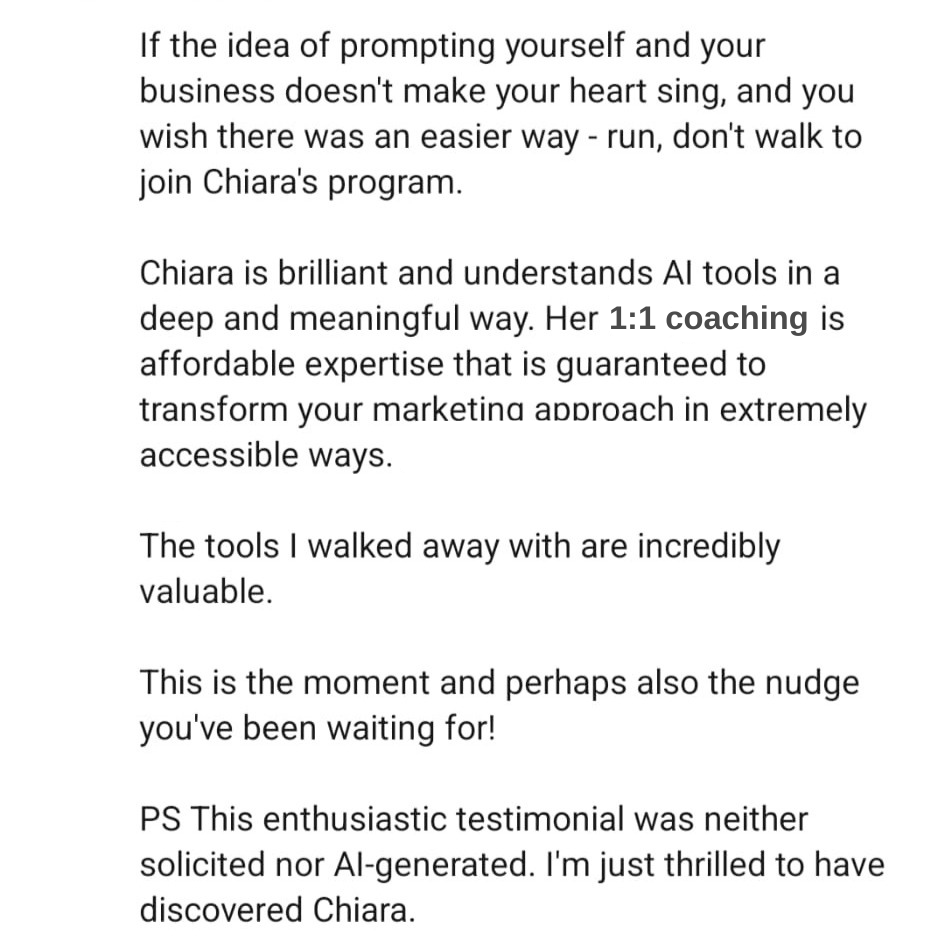 Coaching testimonial