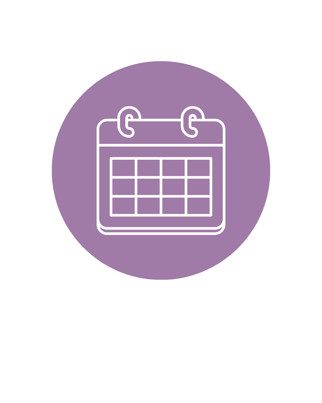 Ikona kalendáře – otevřené lekce BabYogy během celého roku.