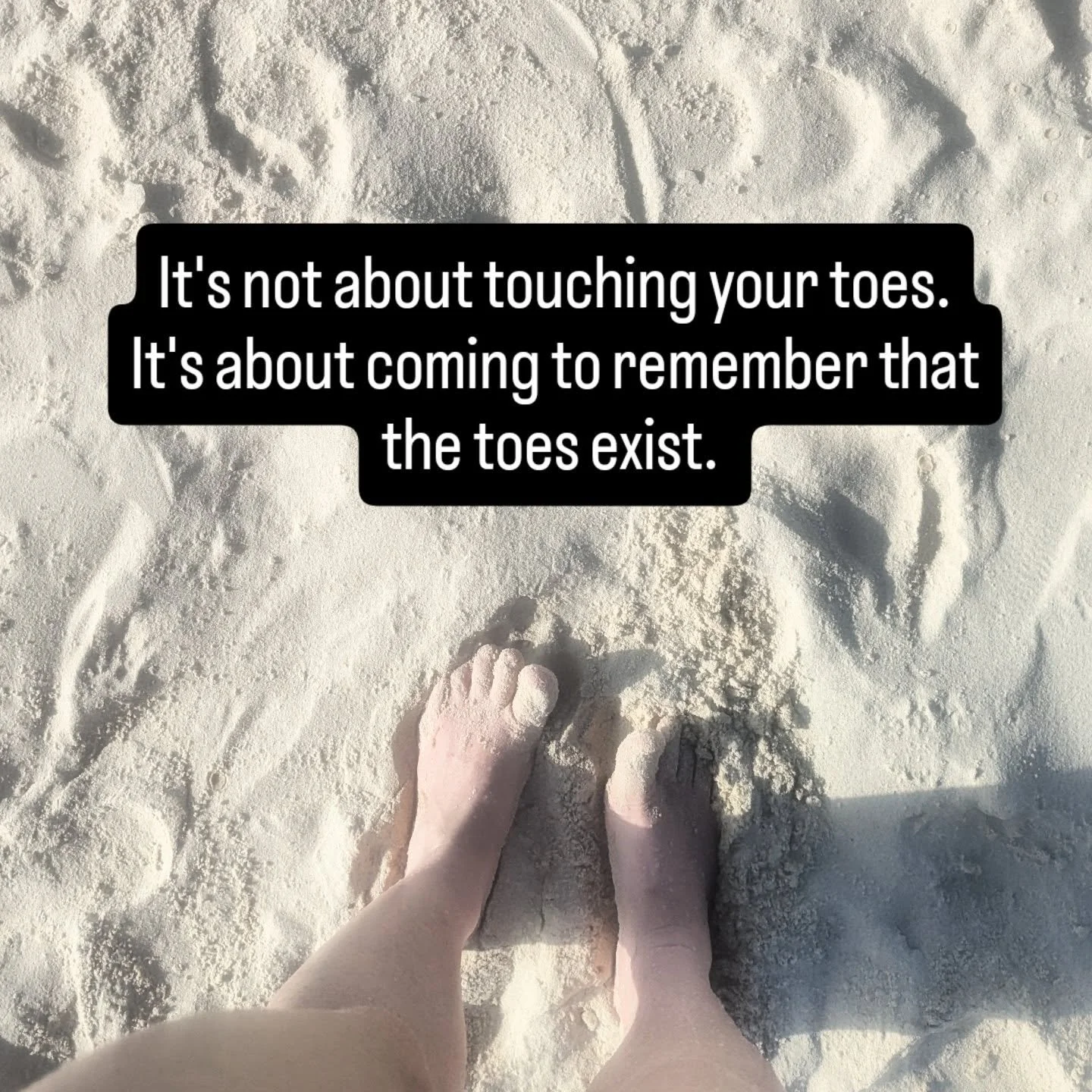 What is yoga for complex trauma and what isn't it? More in caption 👇

It's not about touching your toes. 
It's about coming to remember that the toes exist.  Surviving trauma can mean disconnecting from the body. Recovery involves safely coming to k