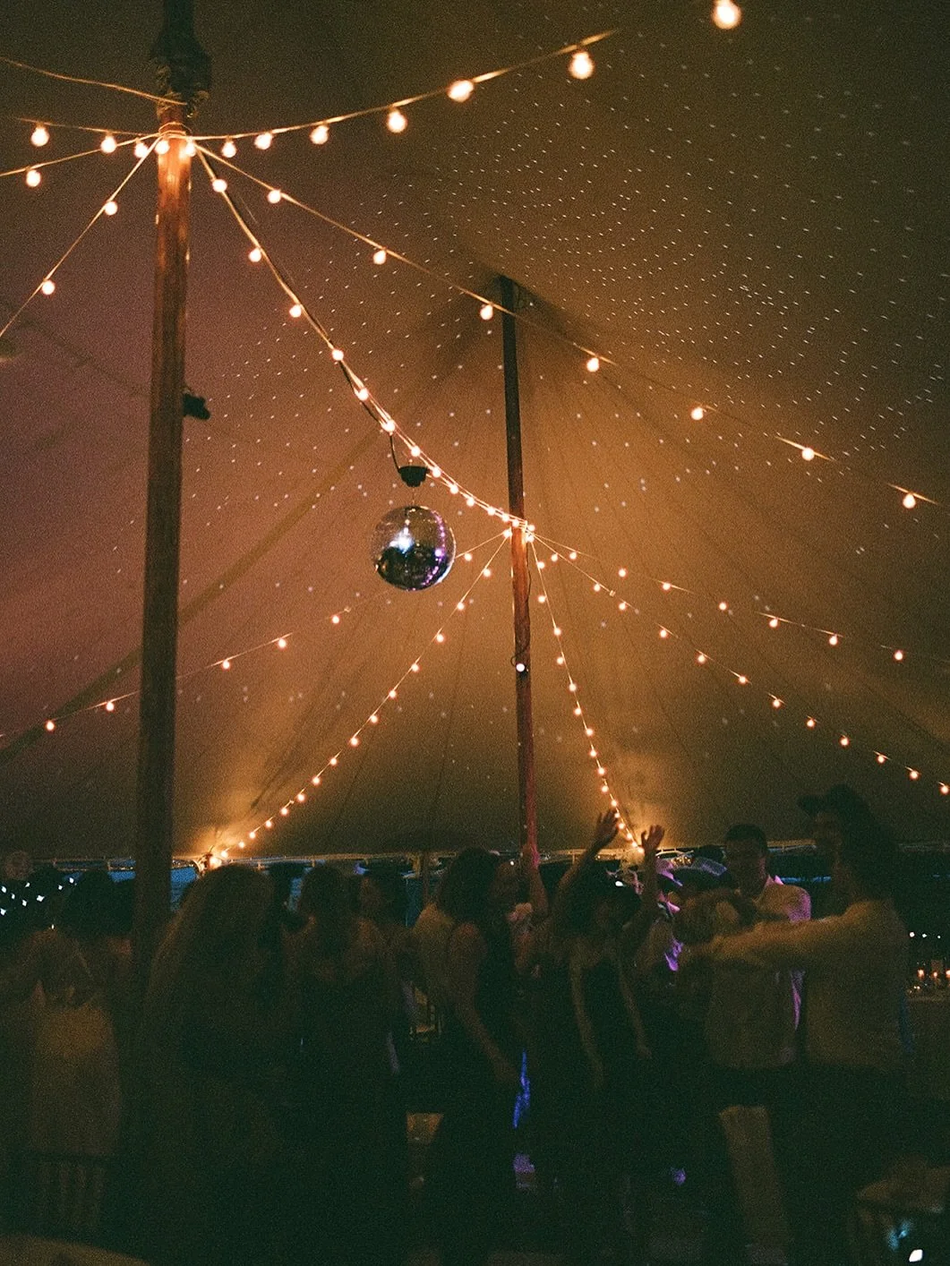 the reception &mdash; under a tent in the groom&rsquo;s childhood backyard &mdash; all on film 🎞️