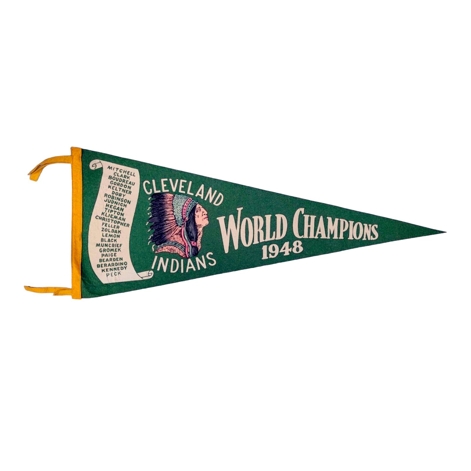 The Cleveland Indians 1948 World Series Champions Pennant — DJR  Authentication