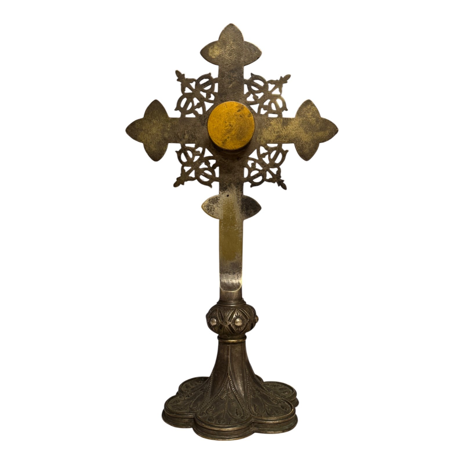 19th-Century Relic of the True Cross – Ex Ligno Crucis in Neo-Gothic Reliquary w: 1862 COA-6.jpg
