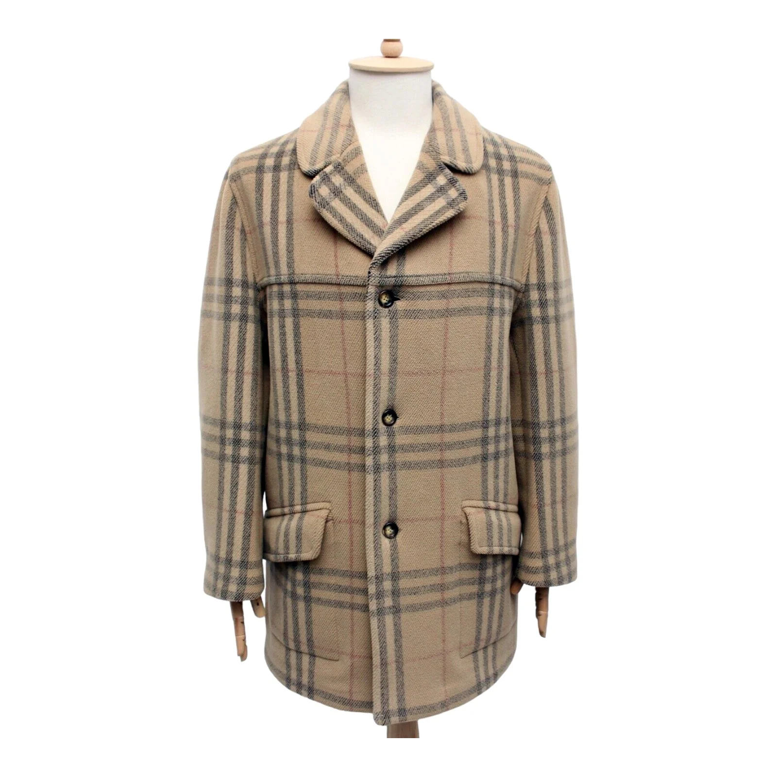 Burberry Brown Check Wool Coat Burberry Check Wool Coat Outlet
