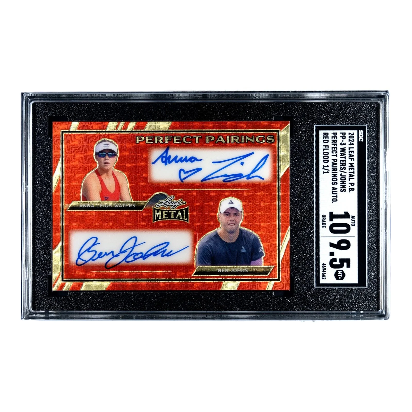 Rare dual autograph card of Ben Johns and Anna Leigh Waters example of authenticated pickleball memorabilia collectible used in professional appraisal and authentication evaluation