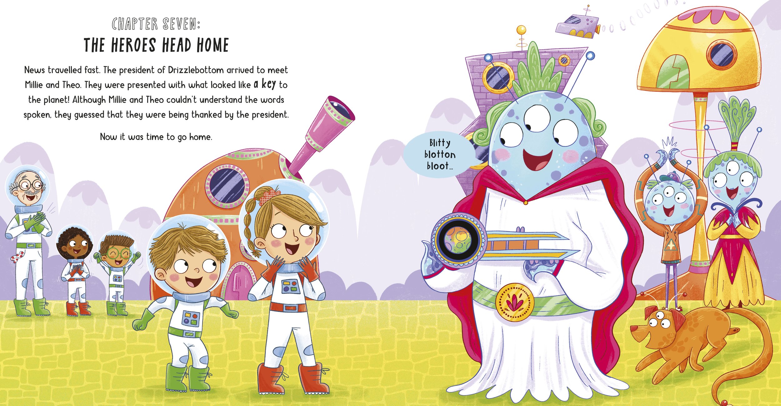 Super Space Kids! Save Planet Drizzlebottom, Scholastic Children's Books © 2023