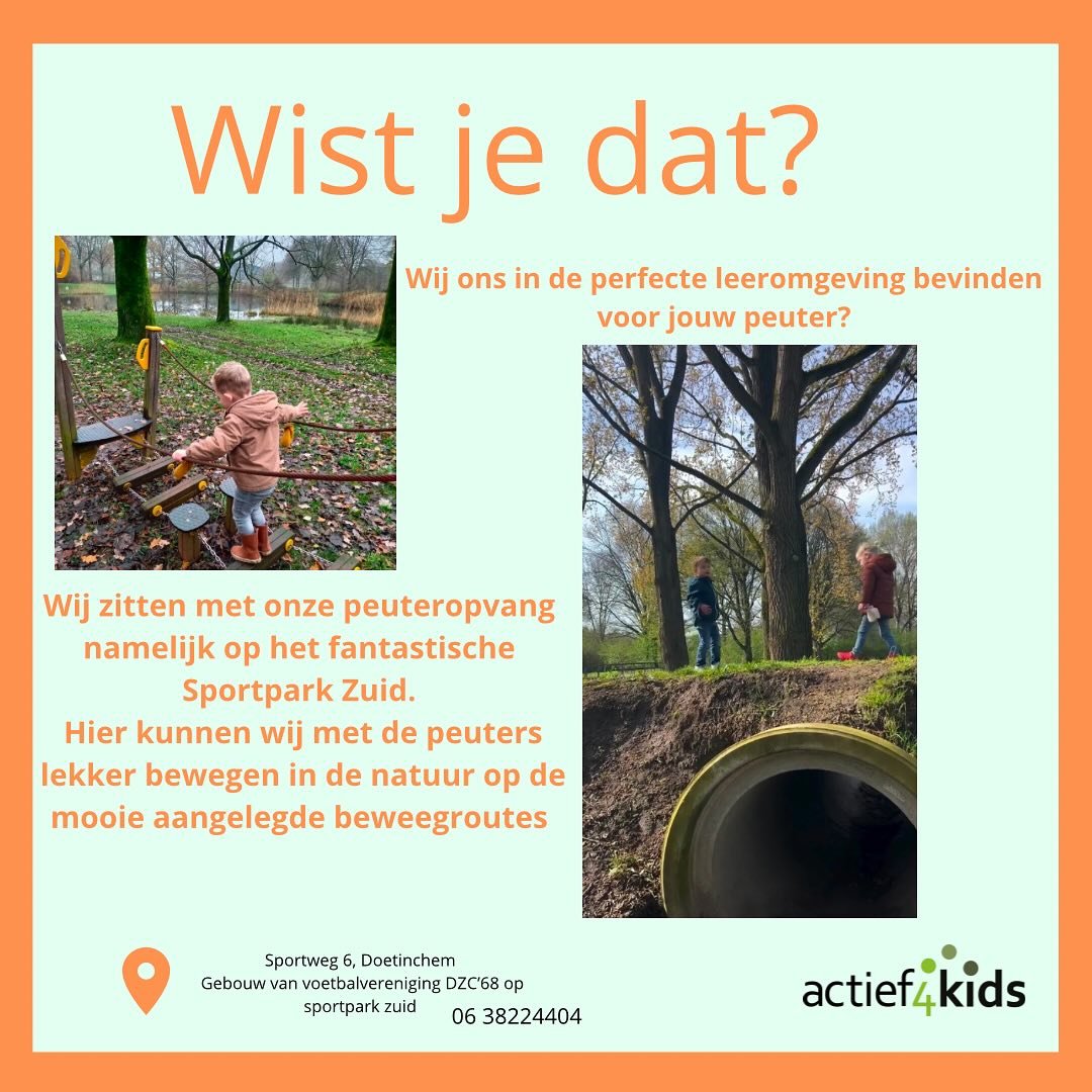 Ben je nog opzoek naar een unieke leeromgeving voor jouw peuter? Wij bevinden ons middag op @sportpark_zuid_dtc een fantastische locatie om in de natuur te bewegen met onze peuters! 🌳  #bewegendleren #peuterspeelzaal #peutersport #peuteropvangdoetin