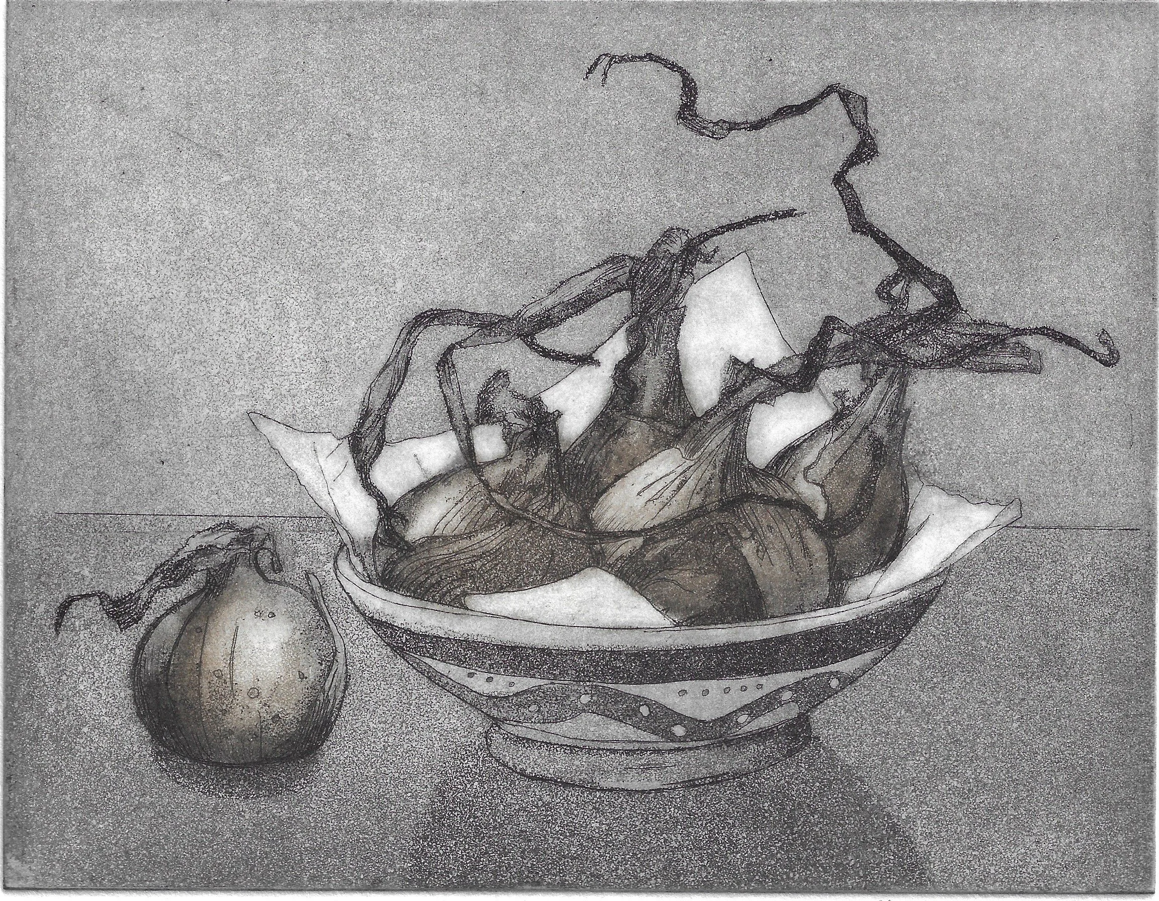 Five Onions II, Etching with Aquatint (19.5 x 15 cm)