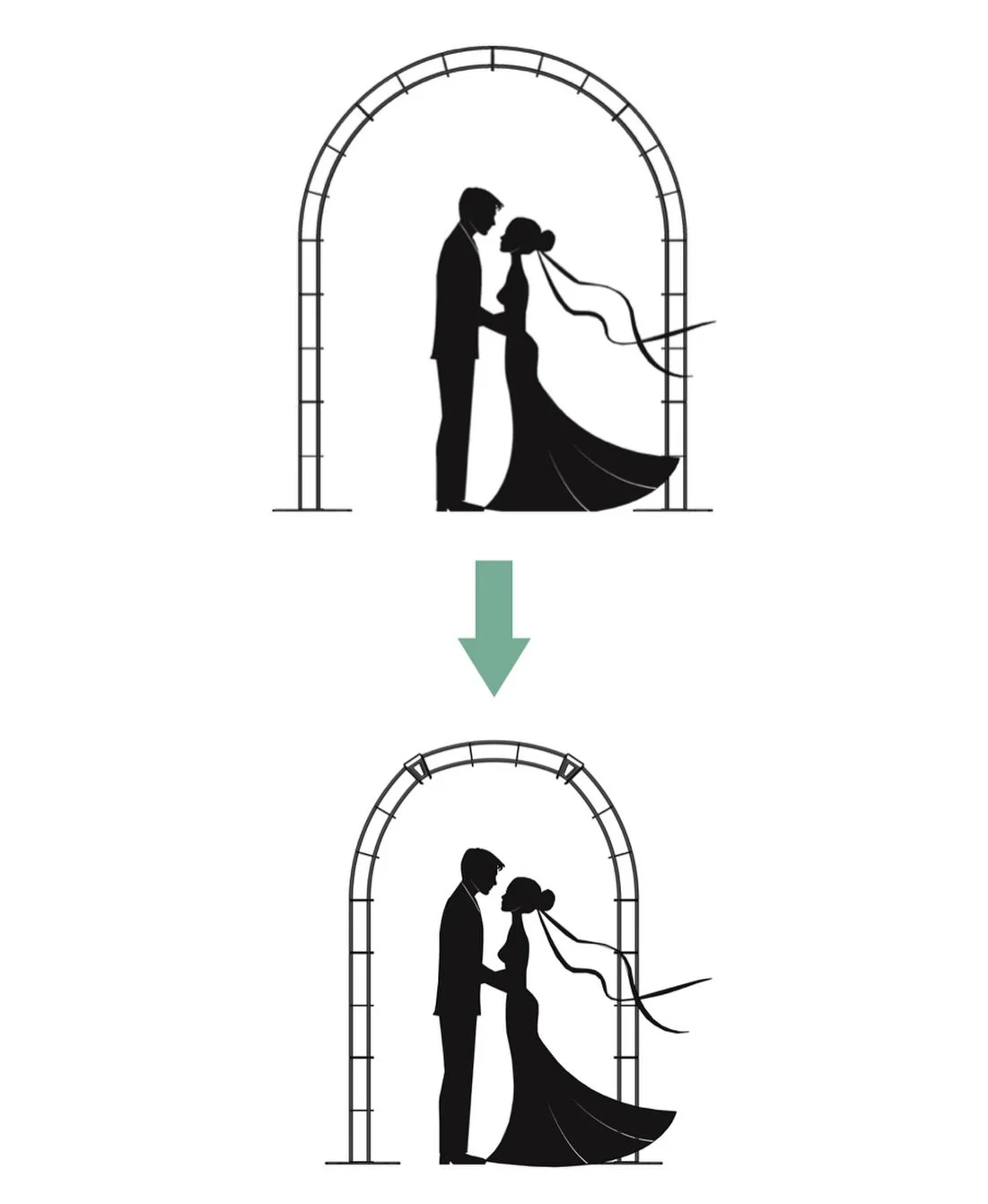✨ NEW in 2026 ✨

Our new 22,5 connector is out! This one will fast become your best friend to:
- transform your 215 cm wide Roman arch into a 165 cm wide one, so easy;
- create these free-form organic installations that are trending right now.

Ask o