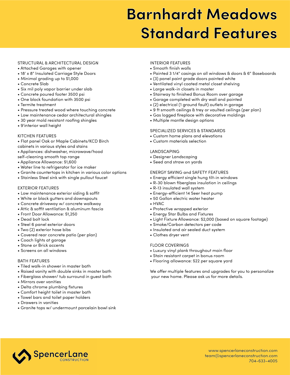 New Home for Sale in Barnhardt Meadows — Spencer Lane Construction