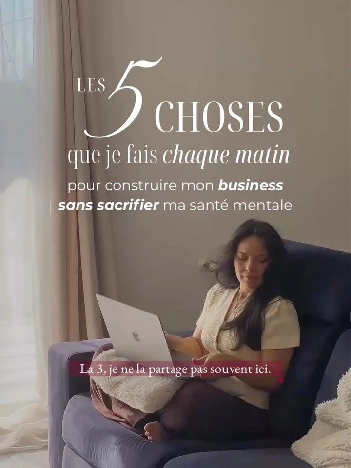 Je te partages un petit bout de mon quotidien d&rsquo;entrepreneuse &amp; photographe ☀️

Avant mes matins ressemblaient &agrave; une course contre la montre. ⏳

Notifications, scroll sur mes r&eacute;seaux, un trop plein d&rsquo;infos d&eacute;s le 