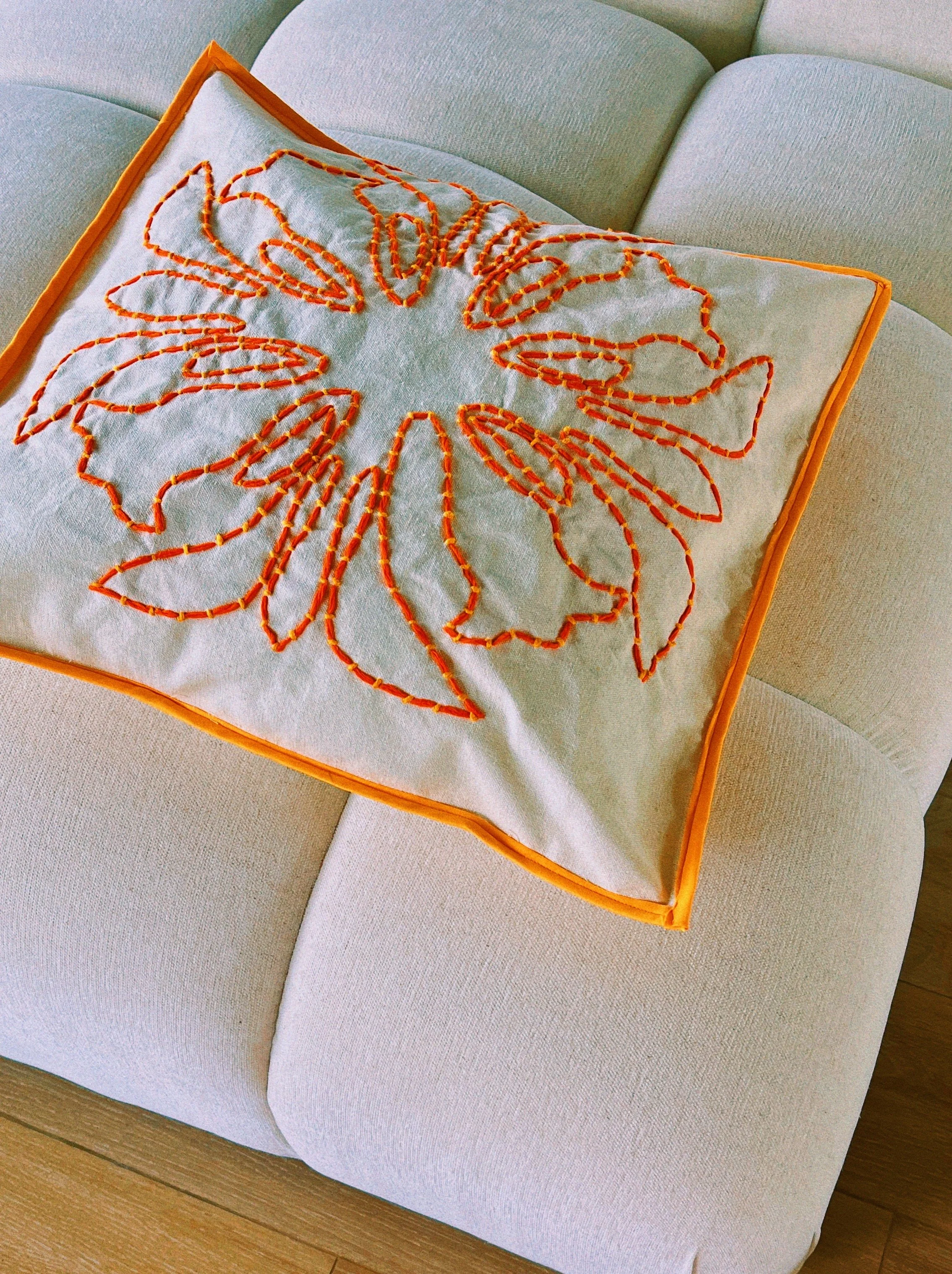 embroidered cushion