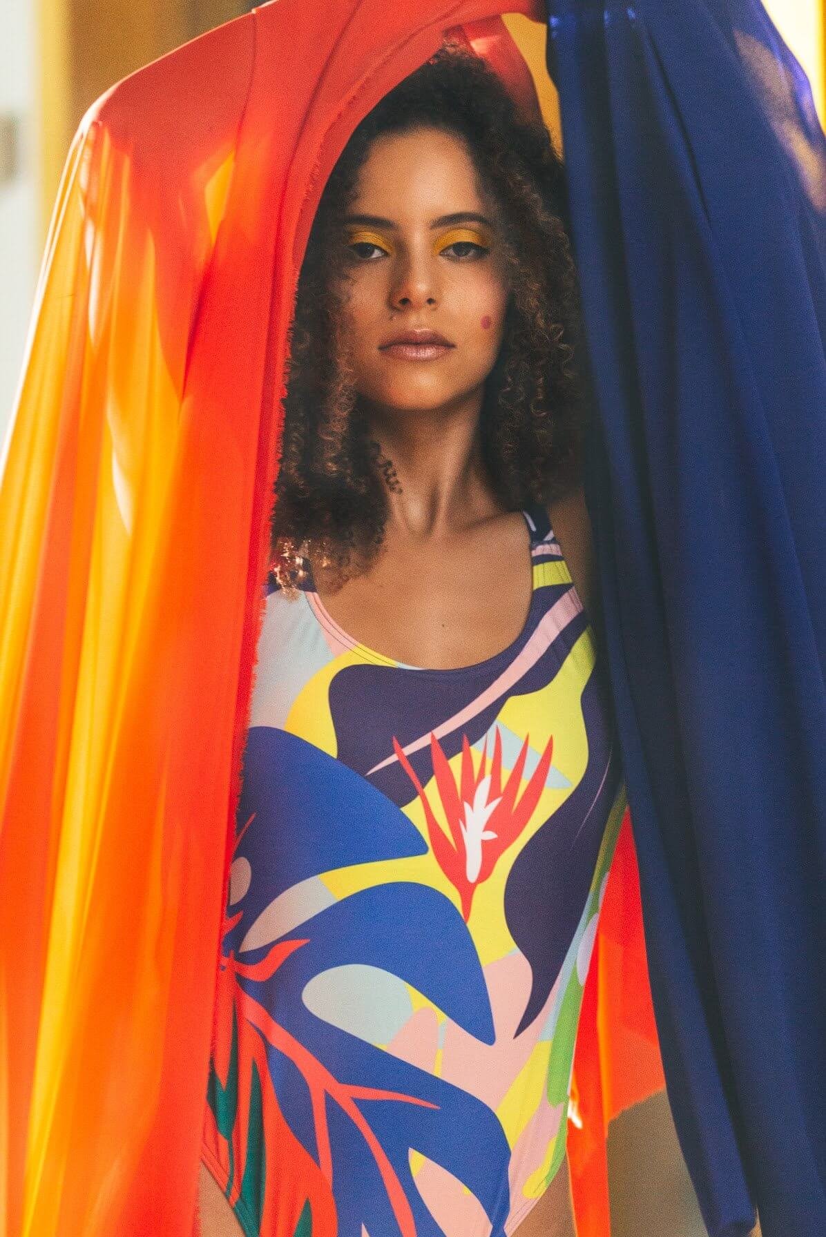 Custom tropical textile design for Oioba Swimwear Artist Series by Mezclao Studio