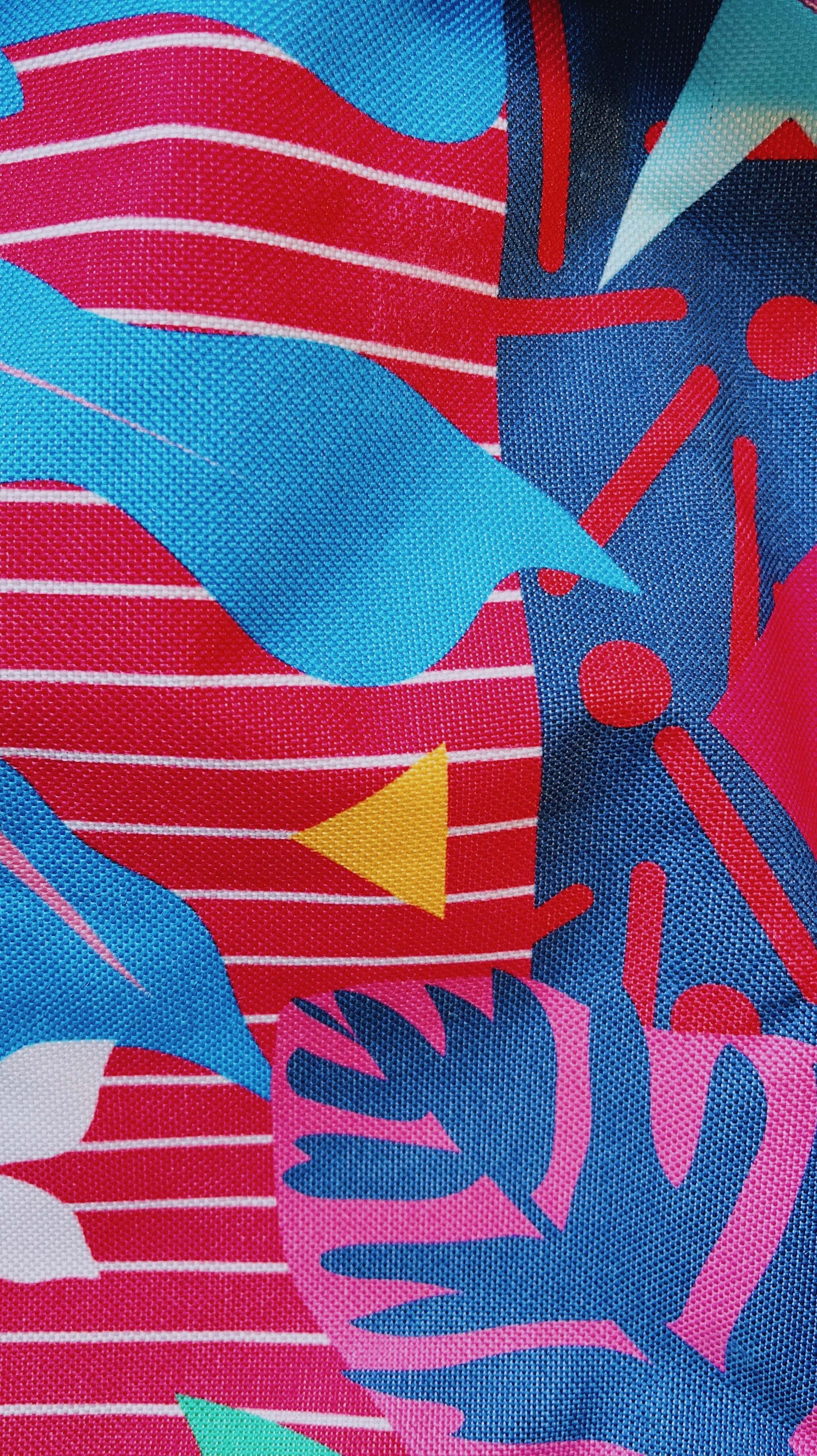 Abstract textile surface design inspired by tropical nature motifs