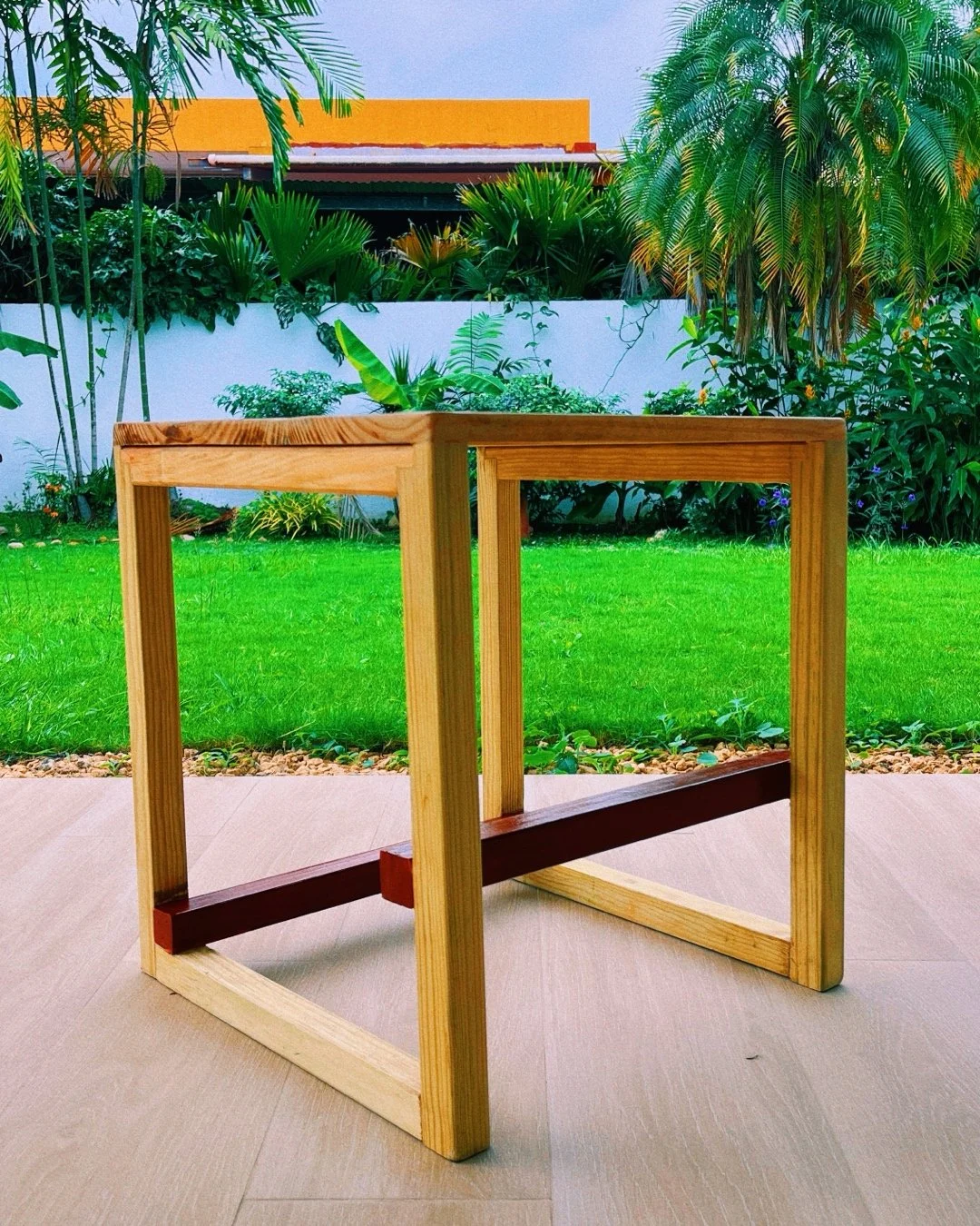 pine wood stool