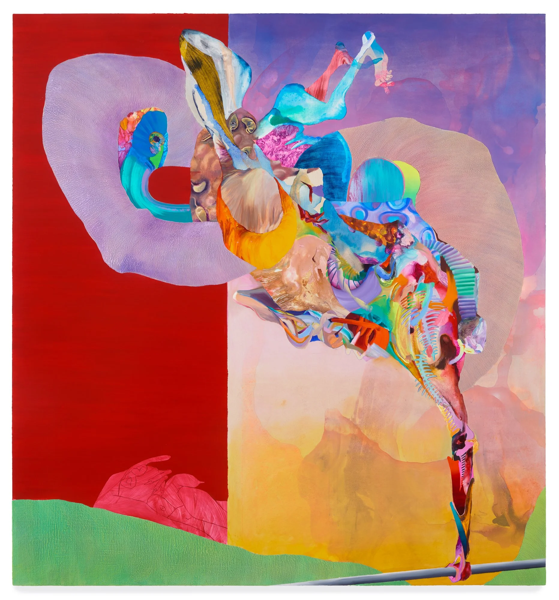 The Pitch Y Su Torpe Semejanza , 2021, 72 x 67 in.
