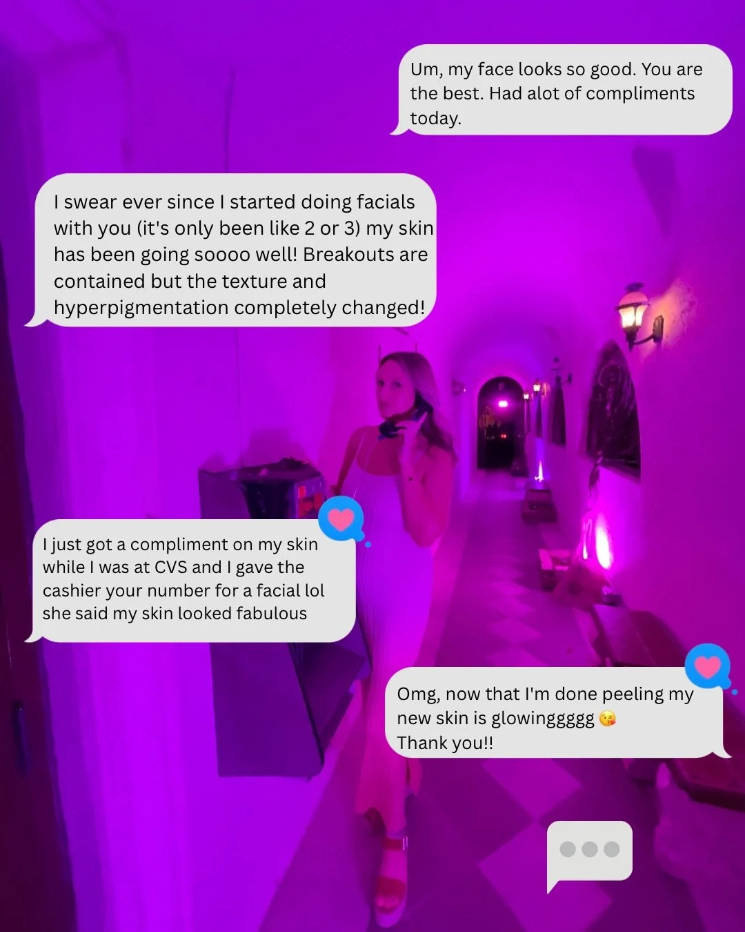 📱 I GOT A TEXT! 📱

Have you been watching from the sidelines and haven&rsquo;t experienced my treatments yet?

𝐂𝐚𝐧 𝐈 𝐩𝐮𝐥𝐥 𝐲𝐨𝐮 𝐟𝐨𝐫 𝐚 𝐜𝐡𝐚𝐭? 👀✨

Whether you&rsquo;re looking to improve acne, target signs of aging, get your glow bac