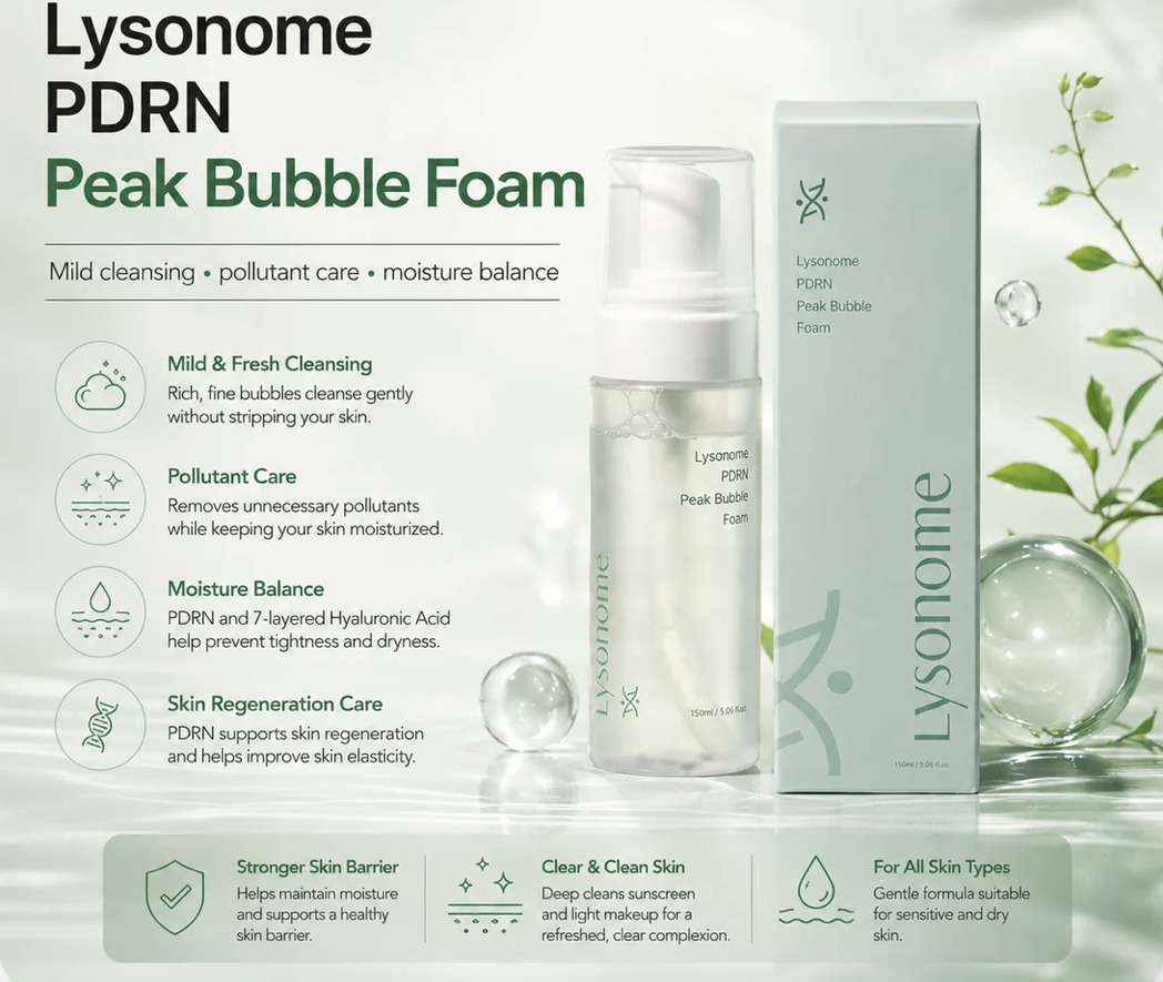PDRN Peak Cleasing Bubble Foam – Lysonome USA.png