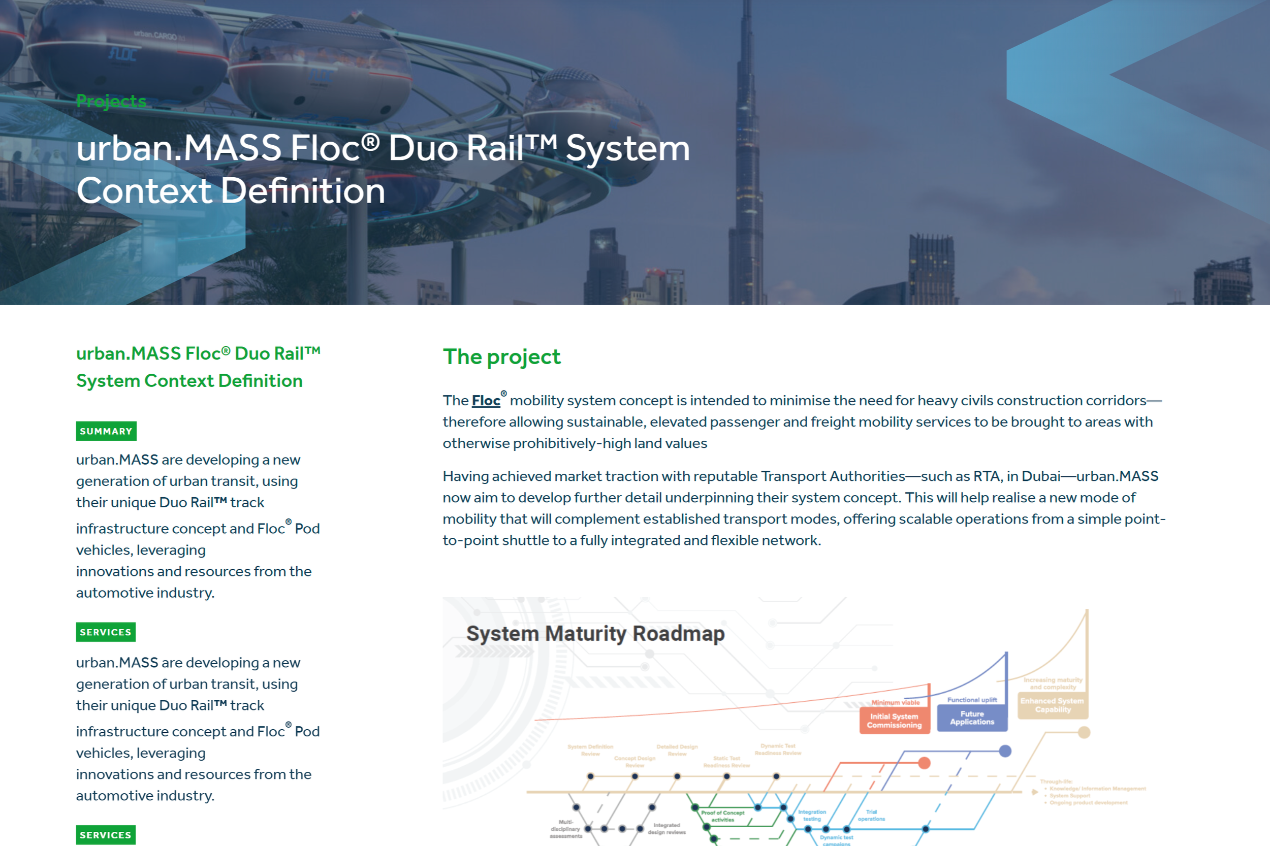 urban.MASS Floc® Duo Rail™ System Context Definition