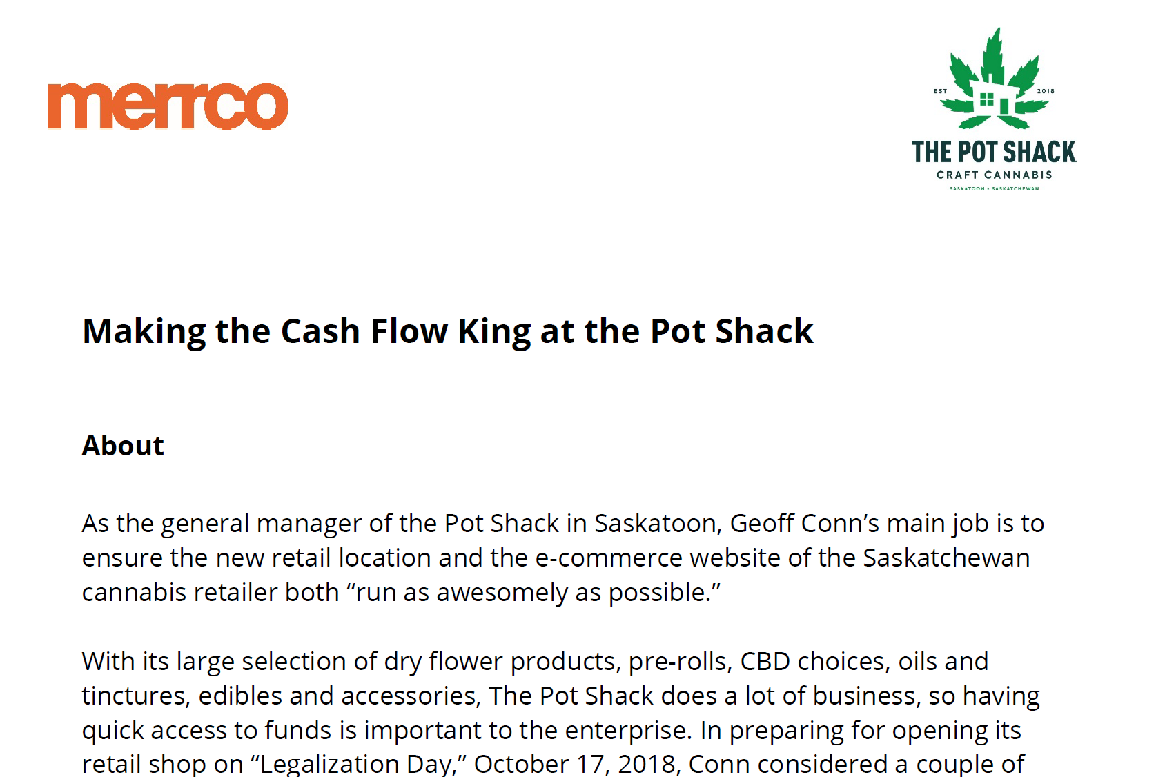 Geoff Conn Pot Shack Case Study