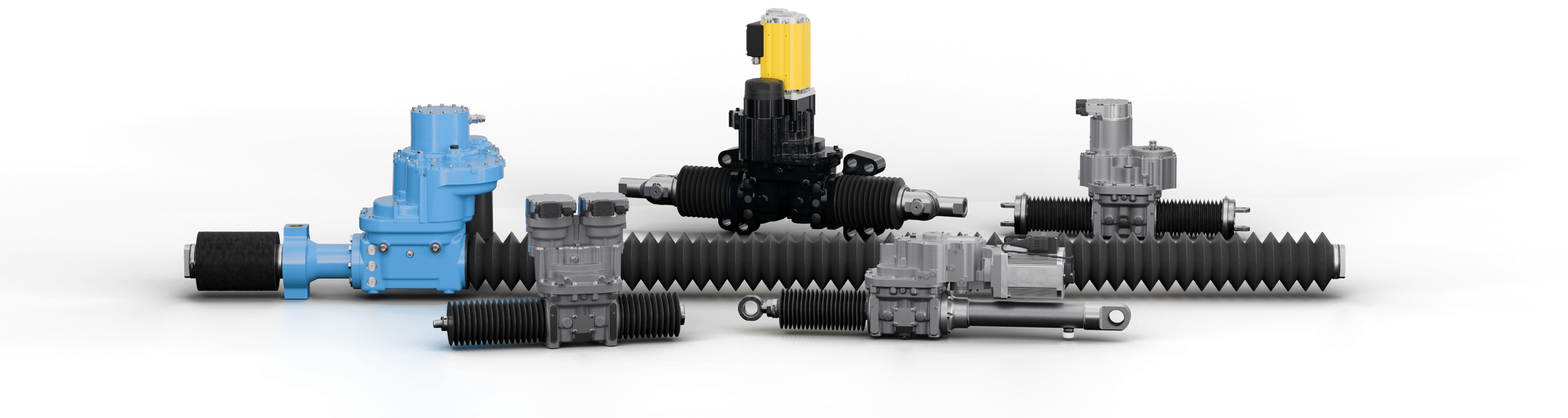Array of electromechanical linear actuators from Cascade Drives.