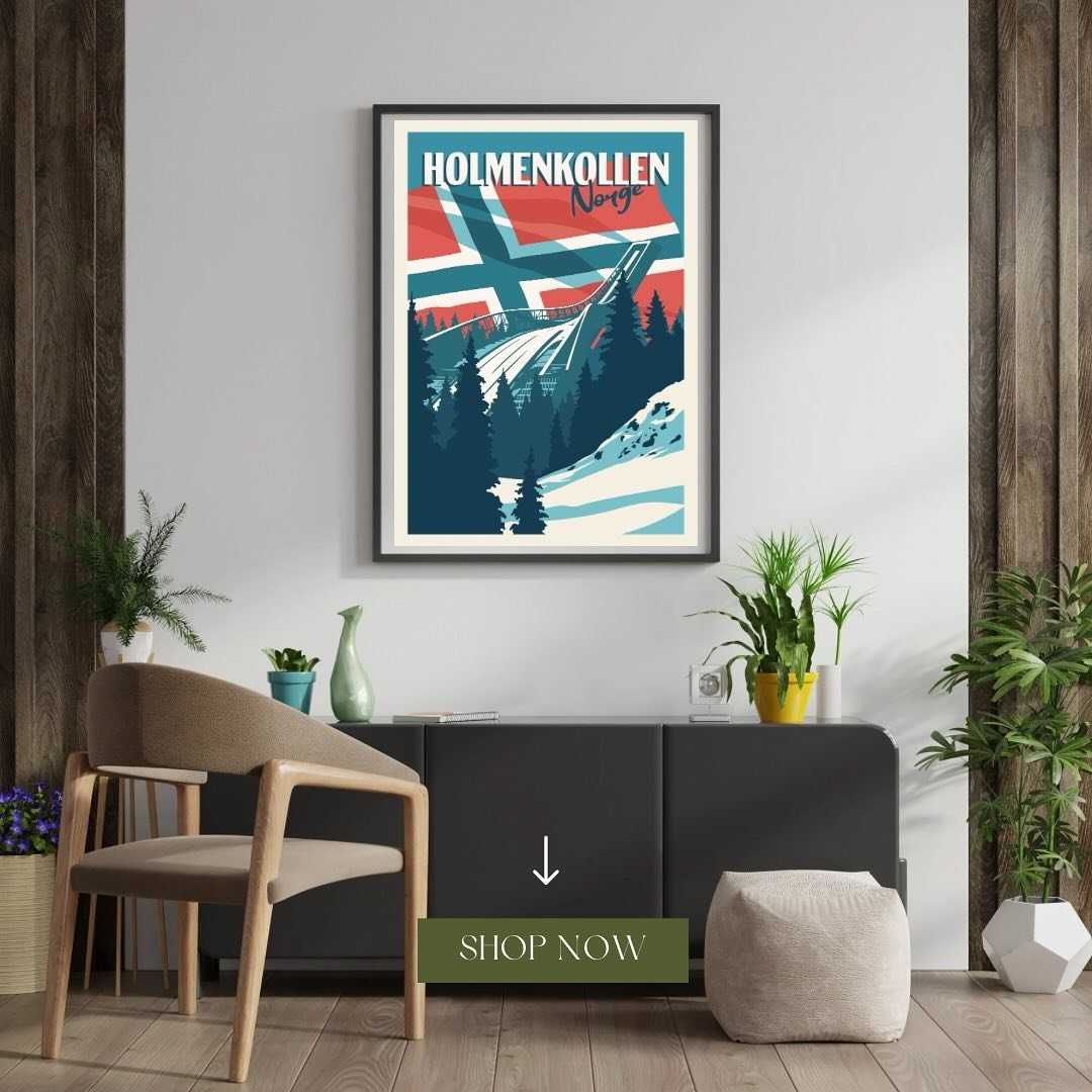 Buy our new poster of Holmenkollen now or come and see us at L&oslash;kkemarkedet next week.  Looks like its really going to be proper spring weather too - warm and dry!
@handmade_in_norway