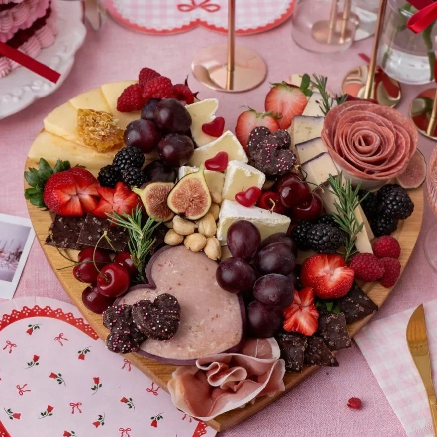 Our Galentine&rsquo;s Day board! ❤️ Gather the girlies and uncork that wine! 🍷 🧀 

#charcuterie #grazingtable #longisland #cheeseboard #valentinesday
