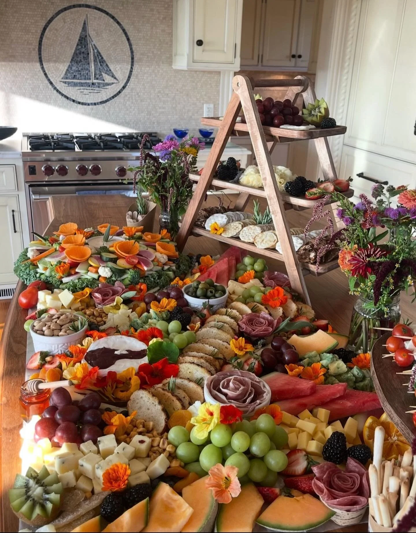 The most beautiful island kitchen! 

#blockisland #summer2026 #charcuterie #grazingtale#wedding