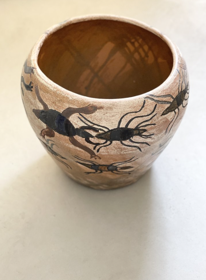 Insects Planter by Dolores Porras |
Dimensions: 15” W x 13” H |
Signed by Dolores Porras.