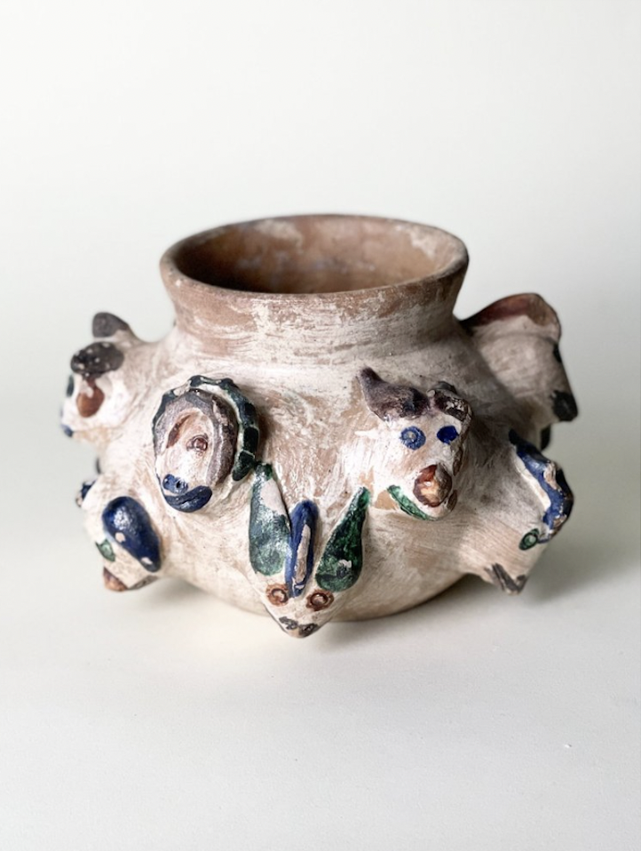 Animals Vase by Dolores Porras |
Dimensions: 8” W x 5” H |
No markings. Authenticity verified by Dolores Porras’ son, Rolando.