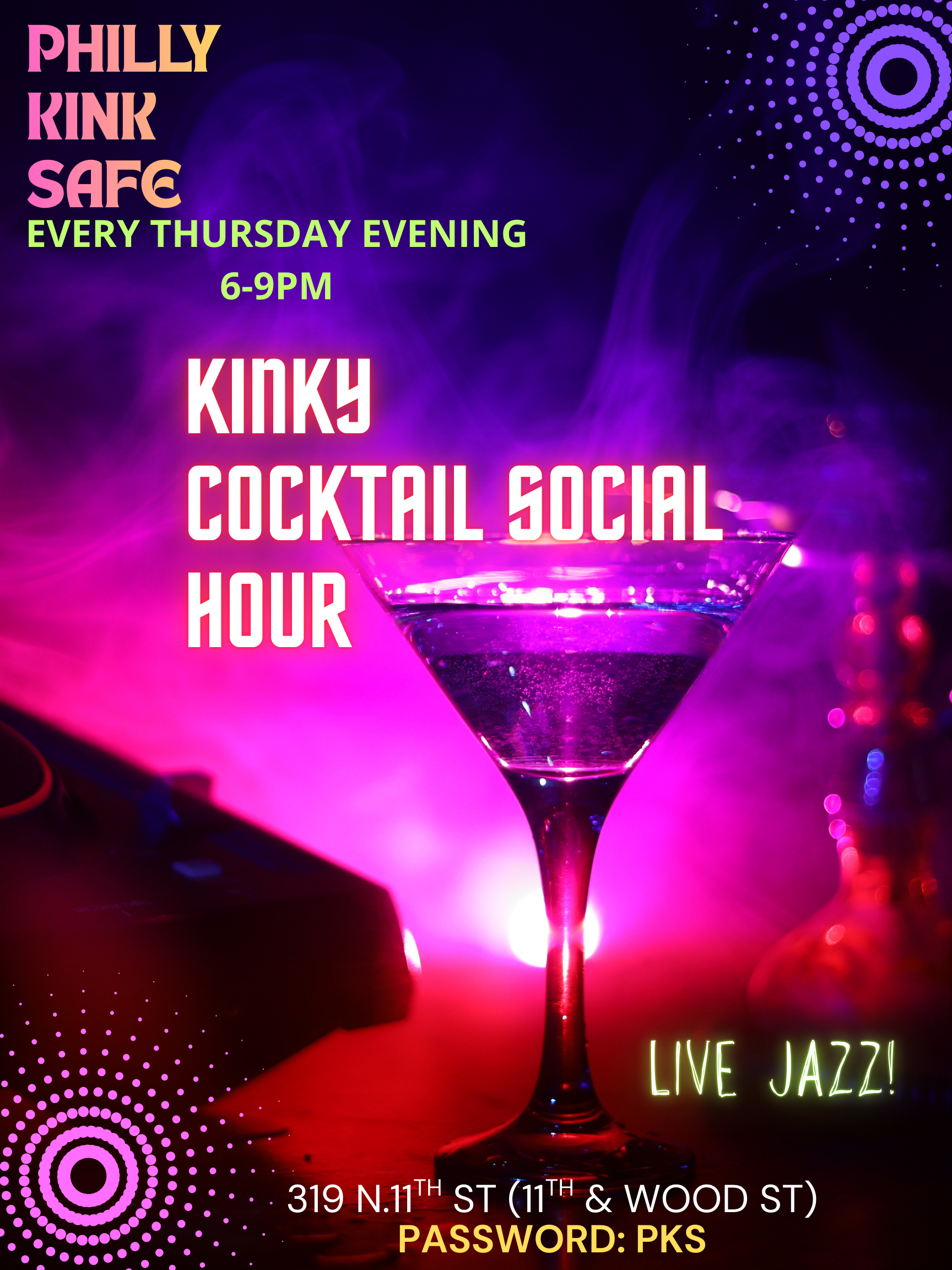 EVERY THURSDAY 6-9PM KINKY COCKTAIL SOCIAL WITH LIVE MUSIC 