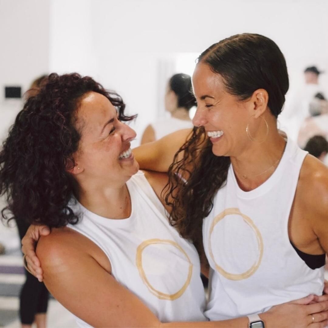 Find yourself a biz partner that looks at you this way. 

A whole year into studio ownership alongside my bestie @lisa_luther_yoga and I can&rsquo;t imagine doing this with anyone else.

Thank you for all of the grace you carry.
For the ways you lean