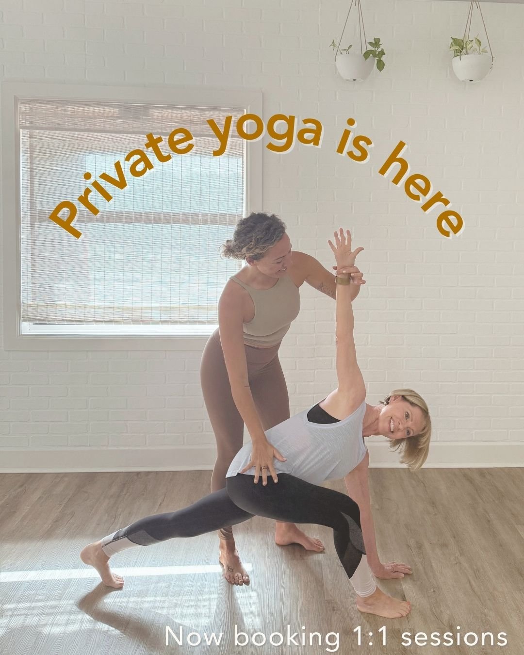 Looking for more personalized support in your practice?

Private sessions offer a one-on-one space to deepen your connection to mind, body + breath&mdash;at your own pace, with your unique needs in mind.

Whether you're:
✨ brand new to yoga and unsur