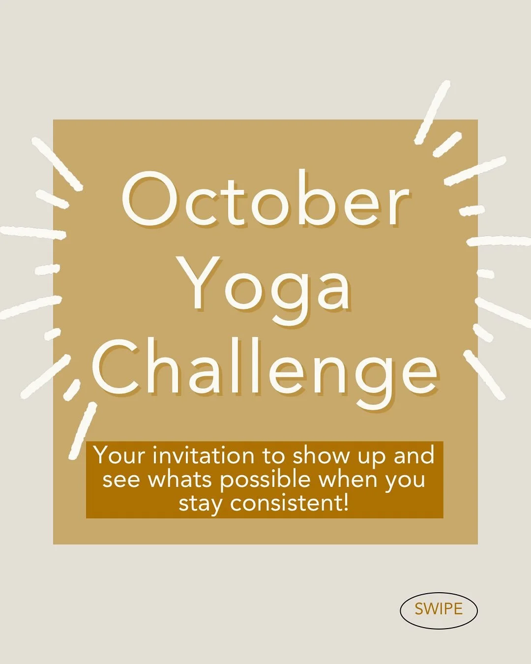 It&rsquo;s almost time for the challenge! October is next week and fall has officially begun. Next time you&rsquo;re in studio, grab a sign up sheet from the front desk, write your name on it, and stick it on the front door. Every time you come to cl